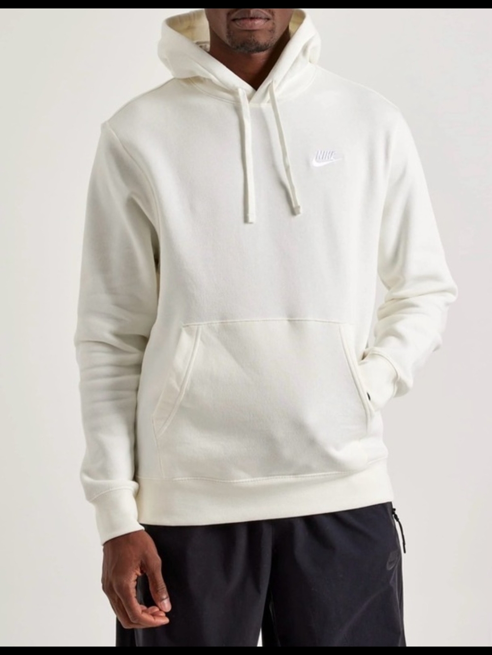 Nike Men's White Crewneck Hoodie - Clean White